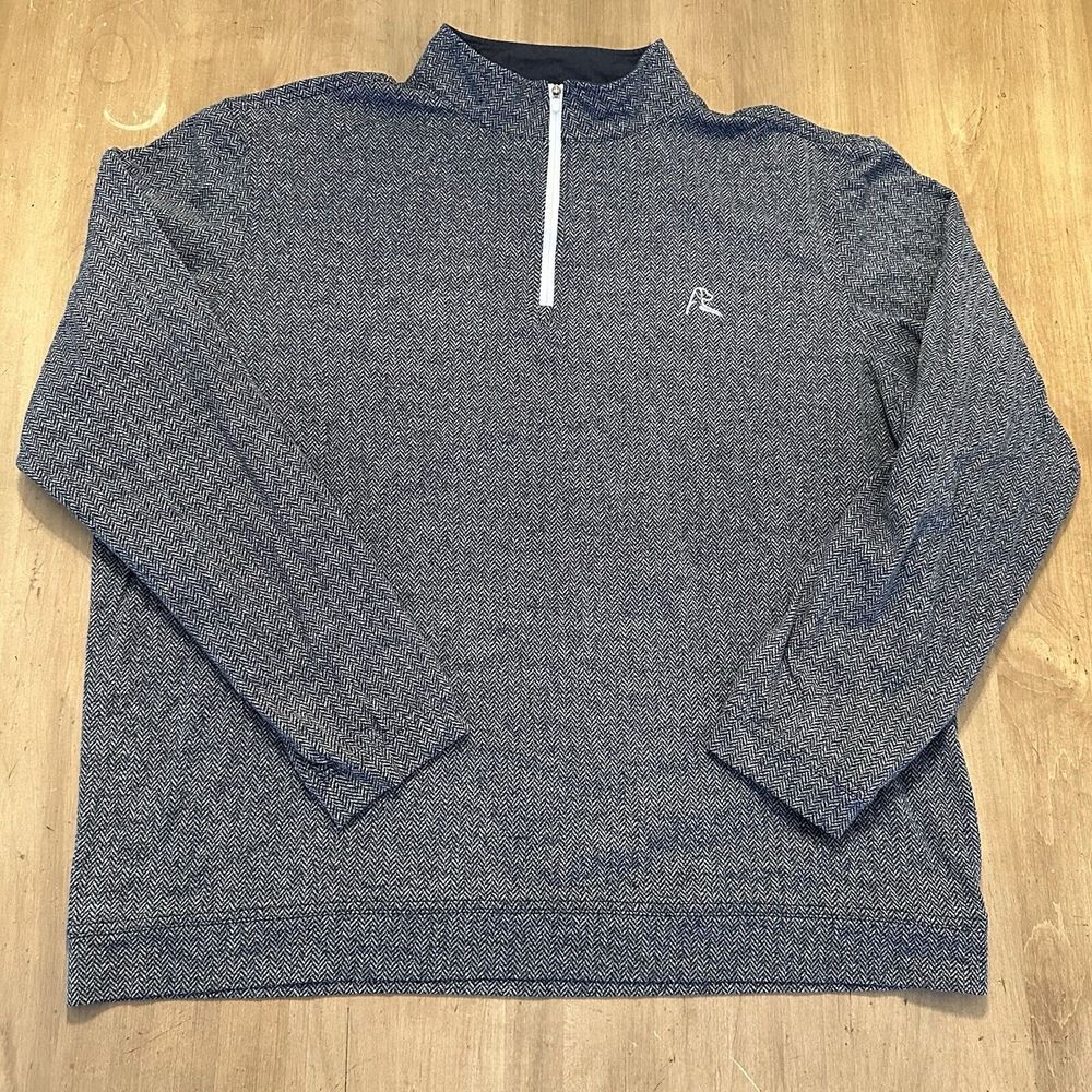 RHOBACK Men's Performance herringbone 1/4 Zip Golf Sweater XXL Gray 2XL Pullover